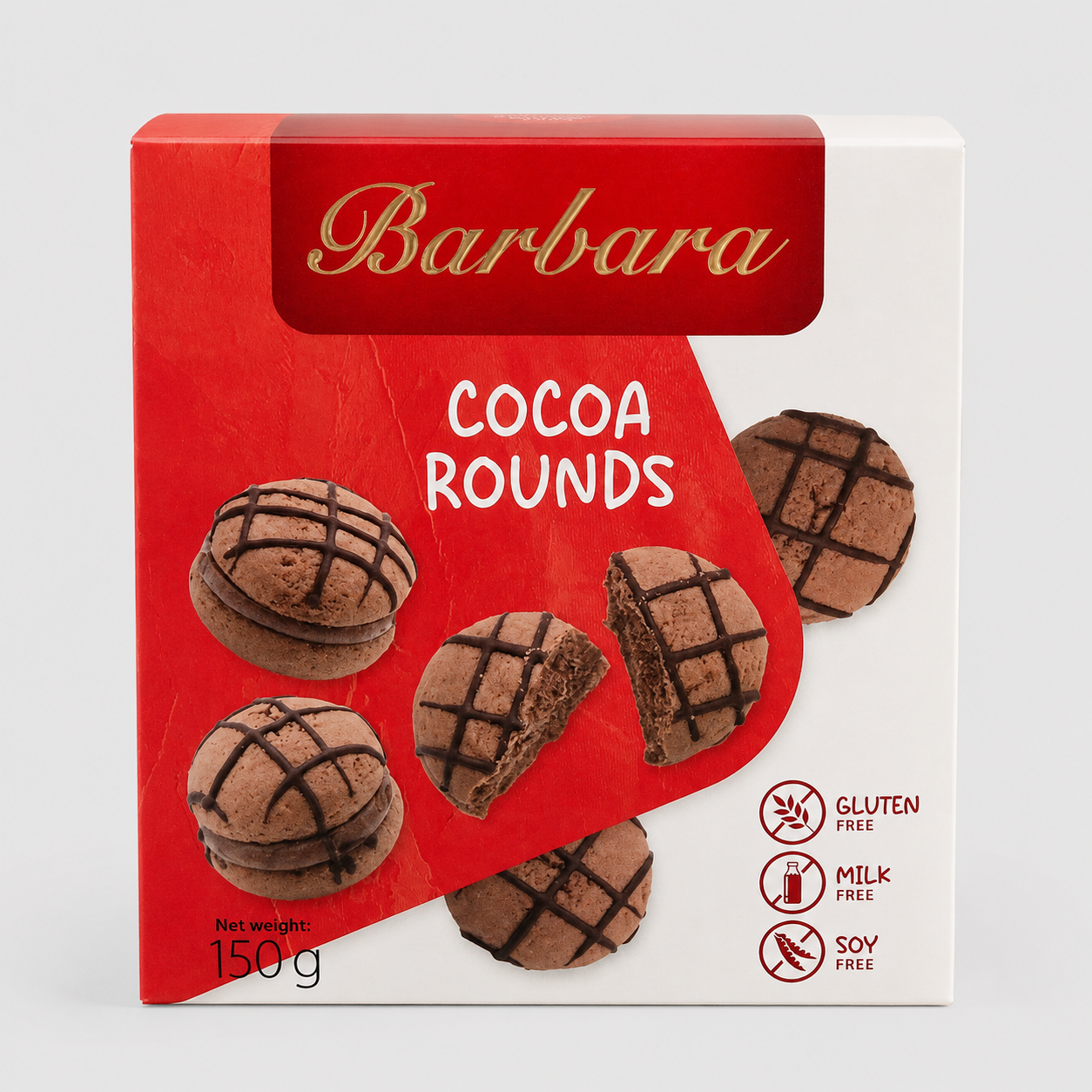 Barbara glutenfreies Kakaokugel - Kakao-Mürbegebäck mit Kakaocremefüllung, 150 g