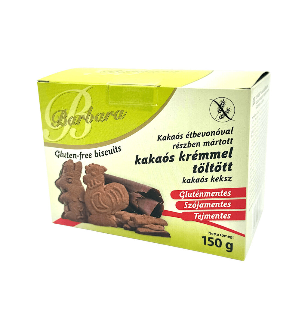 Barbara glutenfreie Kakao-Tierkekse mit Kakaocremefüllung und Überzug, 150 g